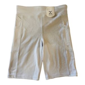 NWT Girls Ribbed Biker shorts with pockets longer Size 14